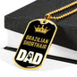 Brazilian Shorthair Cat Dad Necklace Stainless Steel or 18k Gold Dog Tag 24" Chain-Express Your Love Gifts
