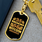 Breaking Bitcoin Crypto Keychain Stainless Steel or 18k Gold Dog Tag Keyring-Express Your Love Gifts