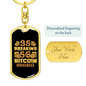Breaking Bitcoin Crypto Keychain Stainless Steel or 18k Gold Dog Tag Keyring-Express Your Love Gifts