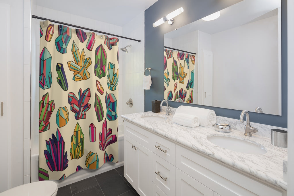 Bright Crystals Colorful Stylish Design 71" x 74" Elegant Waterproof Shower Curtain for a Spa-like Bathroom Paradise Exceptional Craftsmanship-Express Your Love Gifts