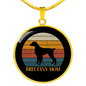 Britanny Mom Dog Circle Necklace Stainless Steel or 18k Gold 18-22"-Express Your Love Gifts