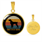 Britanny Mom Dog Circle Necklace Stainless Steel or 18k Gold 18-22"-Express Your Love Gifts