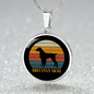 Britanny Mom Dog Circle Necklace Stainless Steel or 18k Gold 18-22"-Express Your Love Gifts