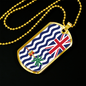 British Indian Ocean Territory Flag Necklace Stainless Steel or 18k Gold Dog Tag 24" Chain-Express Your Love Gifts