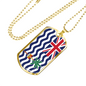 British Indian Ocean Territory Flag Necklace Stainless Steel or 18k Gold Dog Tag 24" Chain-Express Your Love Gifts