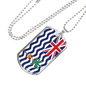 British Indian Ocean Territory Flag Necklace Stainless Steel or 18k Gold Dog Tag 24" Chain-Express Your Love Gifts