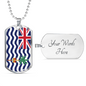 British Indian Ocean Territory Flag Necklace Stainless Steel or 18k Gold Dog Tag 24" Chain-Express Your Love Gifts