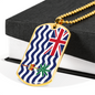 British Indian Ocean Territory Flag Necklace Stainless Steel or 18k Gold Dog Tag 24" Chain-Express Your Love Gifts