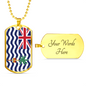 British Indian Ocean Territory Flag Necklace Stainless Steel or 18k Gold Dog Tag 24" Chain-Express Your Love Gifts