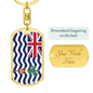 British Indian Ocean Territory Flag Swivel Keychain Dog Tag Stainless Steel or 18k Gold-Express Your Love Gifts