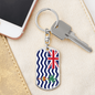 British Indian Ocean Territory Flag Swivel Keychain Dog Tag Stainless Steel or 18k Gold-Express Your Love Gifts