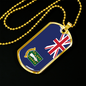 British Virgin Island Flag Necklace Stainless Steel or 18k Gold Dog Tag 24" Chain-Express Your Love Gifts
