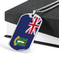 British Virgin Island Flag Necklace Stainless Steel or 18k Gold Dog Tag 24" Chain-Express Your Love Gifts