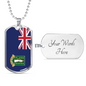 British Virgin Island Flag Necklace Stainless Steel or 18k Gold Dog Tag 24" Chain-Express Your Love Gifts