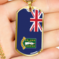 British Virgin Island Flag Necklace Stainless Steel or 18k Gold Dog Tag 24" Chain-Express Your Love Gifts