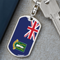 British Virgin Island Flag Swivel Keychain Dog Tag Stainless Steel or 18k Gold-Express Your Love Gifts