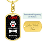 Brittany Keychain Stainless Steel or 18k Gold Dog Tag Keyring-Express Your Love Gifts