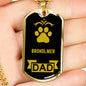 Broholmer Dad Dog Necklace Stainless Steel or 18k Gold Dog Tag W 24" Dog Owner Lover-Express Your Love Gifts