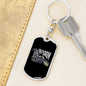 Broom Witch Biker Keychain Stainless Steel or 18k Gold Dog Tag Keyring-Express Your Love Gifts