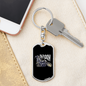 Broom Witch Biker Keychain Stainless Steel or 18k Gold Dog Tag Keyring-Express Your Love Gifts