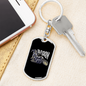 Broom Witch Biker Keychain Stainless Steel or 18k Gold Dog Tag Keyring-Express Your Love Gifts