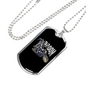 Broom Witch Biker Necklace Stainless Steel or 18k Gold Dog Tag 24"-Express Your Love Gifts