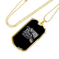 Broom Witch Biker Necklace Stainless Steel or 18k Gold Dog Tag 24"-Express Your Love Gifts