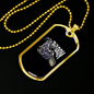 Broom Witch Biker Necklace Stainless Steel or 18k Gold Dog Tag 24"-Express Your Love Gifts