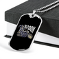 Broom Witch Biker Necklace Stainless Steel or 18k Gold Dog Tag 24"-Express Your Love Gifts