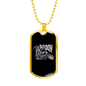 Broom Witch Biker Necklace Stainless Steel or 18k Gold Dog Tag 24"-Express Your Love Gifts