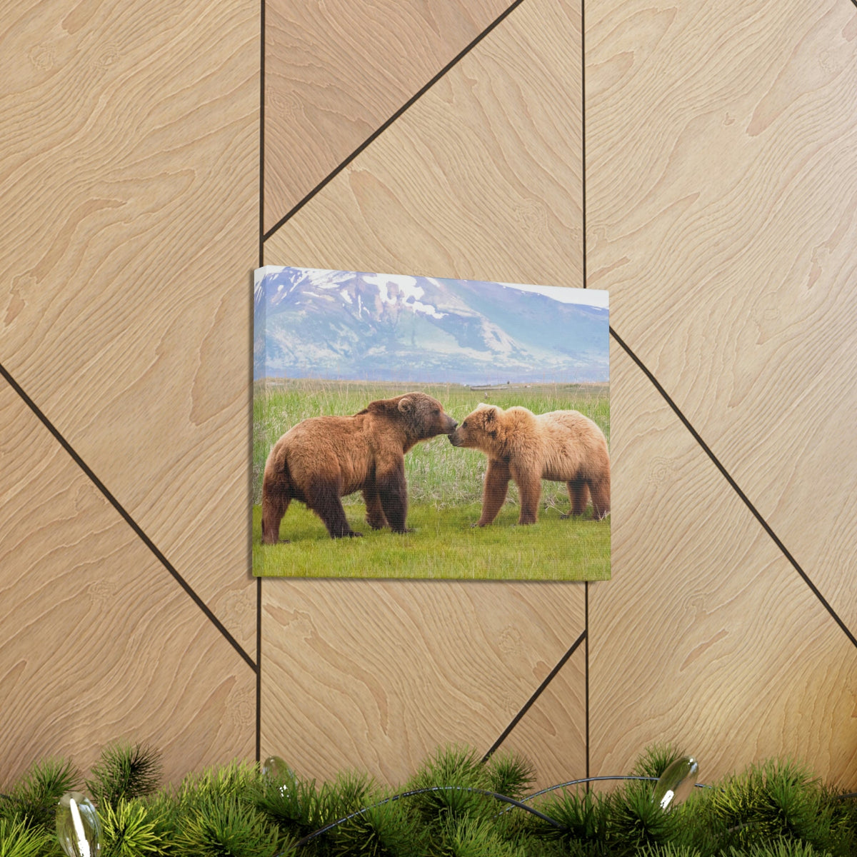 Scripture Walls Brown Bear Couple Brown Bear Troop Print Animal Wall Art Wildlife Canvas Prints Wall Art Ready to Hang Unframed-Express Your Love Gifts