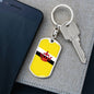 Brunei Darussalam Flag Keychain Dog Tag Stainless Steel or 18k Gold-Express Your Love Gifts