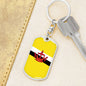 Brunei Darussalam Flag Keychain Dog Tag Stainless Steel or 18k Gold-Express Your Love Gifts