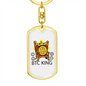 BTC King Crypto Keychain Stainless Steel or 18k Gold Dog Tag Keyring-Express Your Love Gifts
