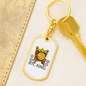 BTC King Crypto Keychain Stainless Steel or 18k Gold Dog Tag Keyring-Express Your Love Gifts