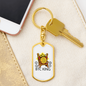 BTC King Crypto Keychain Stainless Steel or 18k Gold Dog Tag Keyring-Express Your Love Gifts