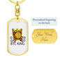 BTC King Crypto Keychain Stainless Steel or 18k Gold Dog Tag Keyring-Express Your Love Gifts