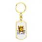 BTC King Crypto Keychain Stainless Steel or 18k Gold Dog Tag Keyring-Express Your Love Gifts
