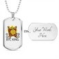 BTC King Crypto Necklace Stainless Steel or 18k Gold Dog Tag 24" Chain-Express Your Love Gifts