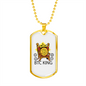 BTC King Crypto Necklace Stainless Steel or 18k Gold Dog Tag 24" Chain-Express Your Love Gifts