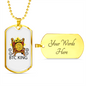 BTC King Crypto Necklace Stainless Steel or 18k Gold Dog Tag 24" Chain-Express Your Love Gifts