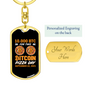 BTC Pizza Crypto Keychain Stainless Steel or 18k Gold Dog Tag Keyring-Express Your Love Gifts