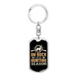 Buck Hunting Season Keychain Stainless Steel or 18k Gold Dog Tag Keyring-Express Your Love Gifts