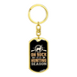 Buck Hunting Season Keychain Stainless Steel or 18k Gold Dog Tag Keyring-Express Your Love Gifts