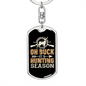 Buck Hunting Season Keychain Stainless Steel or 18k Gold Dog Tag Keyring-Express Your Love Gifts