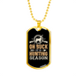 Buck Hunting Season Necklace Stainless Steel or 18k Gold Dog Tag 24" Chain-Express Your Love Gifts
