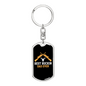 Buckin' Dad Keychain Stainless Steel or 18k Gold Dog Tag Keyring-Express Your Love Gifts
