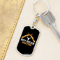 Buckin' Dad Keychain Stainless Steel or 18k Gold Dog Tag Keyring-Express Your Love Gifts