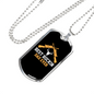 Buckin' Dad Necklace Stainless Steel or 18k Gold Dog Tag 24" Chain-Express Your Love Gifts