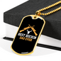Buckin' Dad Necklace Stainless Steel or 18k Gold Dog Tag 24" Chain-Express Your Love Gifts